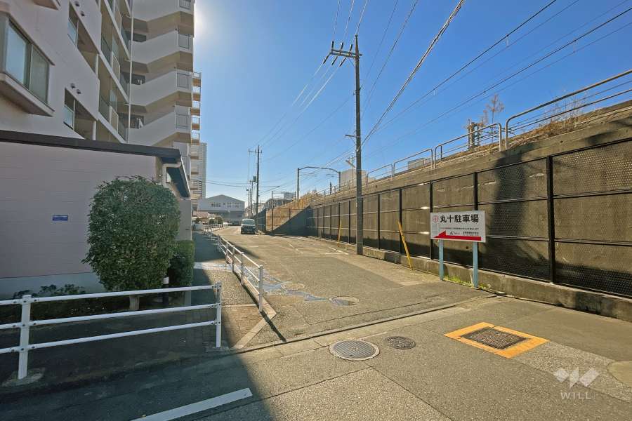 敷地の西側前面道路（北側から）