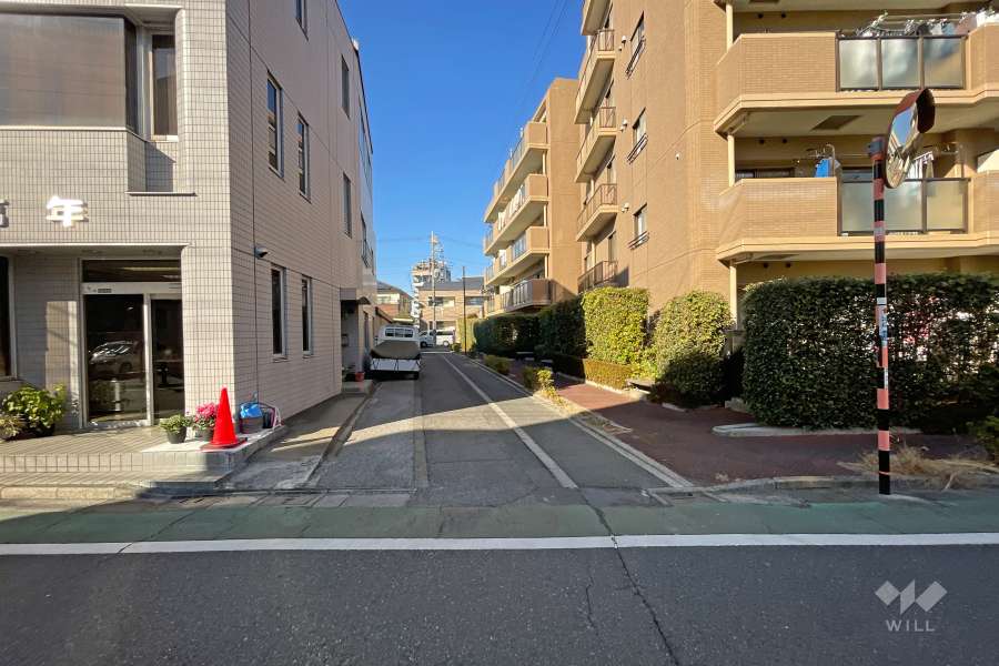 敷地西側の前面道路（南側から）