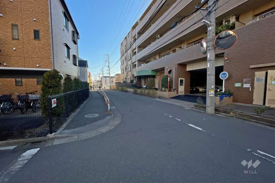 敷地東側の前面道路（北側から）