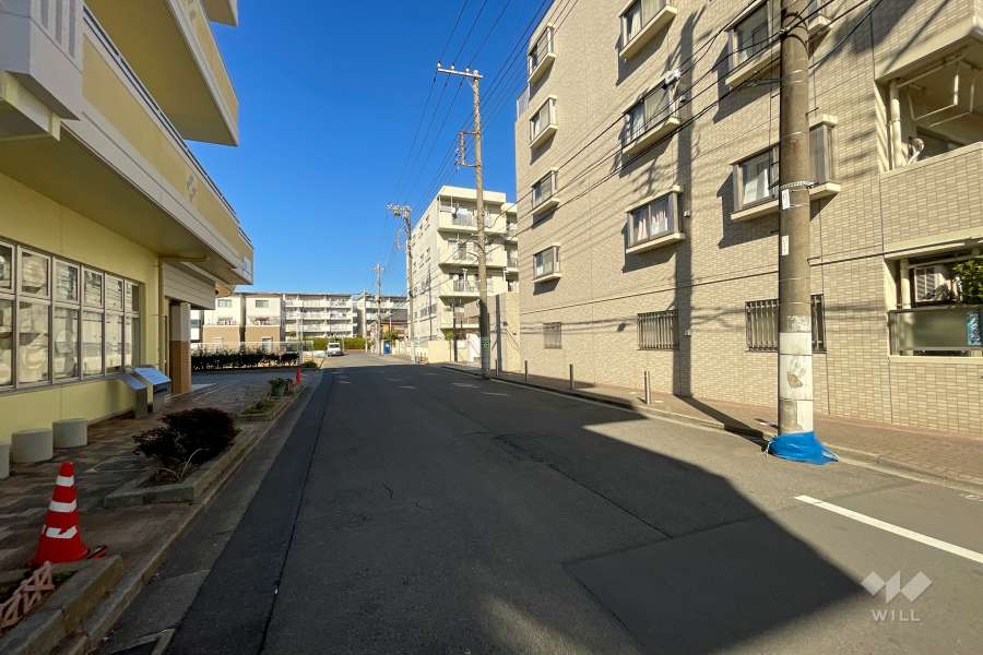 敷地西側の前面道路　
