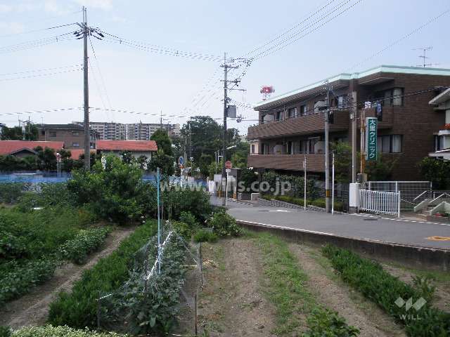 周辺は畑が広がり、緑豊かです。