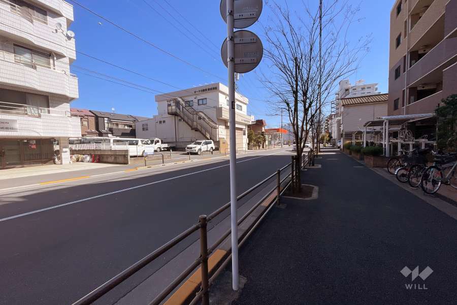 敷地北側の前面道路（西側から）