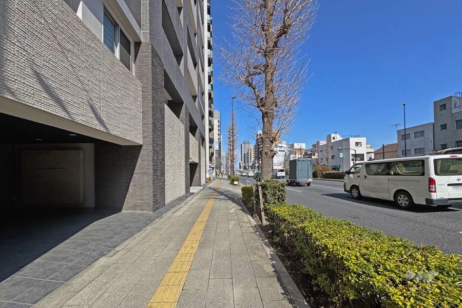 敷地の東側前面道路（南側から）