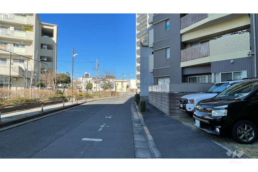 敷地の西側前面道路（南側から）