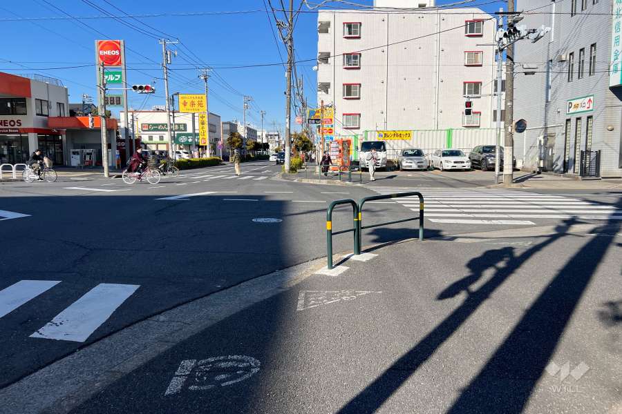 敷地の西側前面道路（南側から）