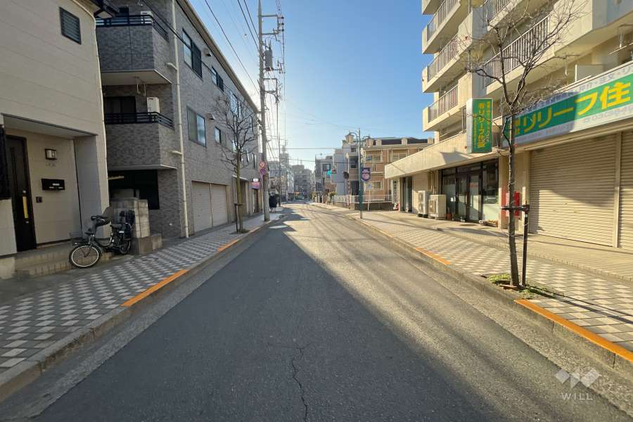 敷地南側の前面道路（東側から）