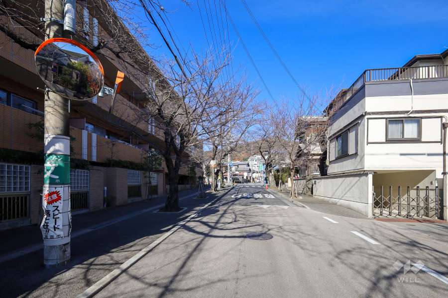 敷地東側の前面道路（南側より）