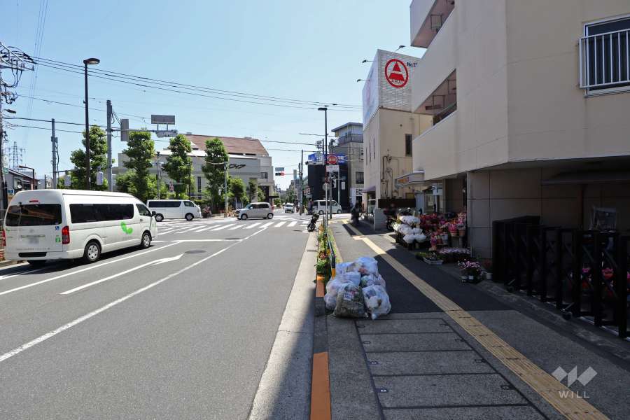 敷地北側の前面道路（西側から）