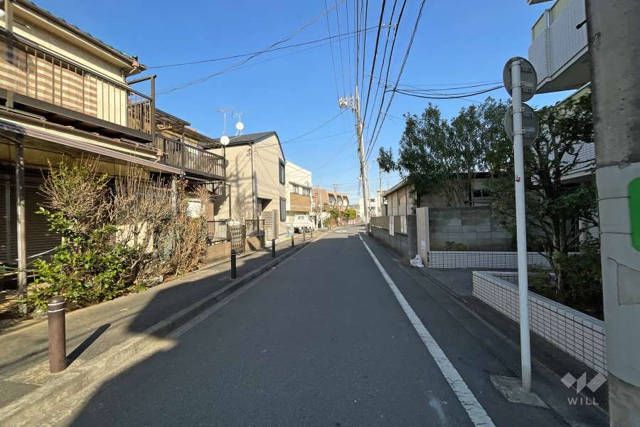 敷地北側の前面道路（西側から）