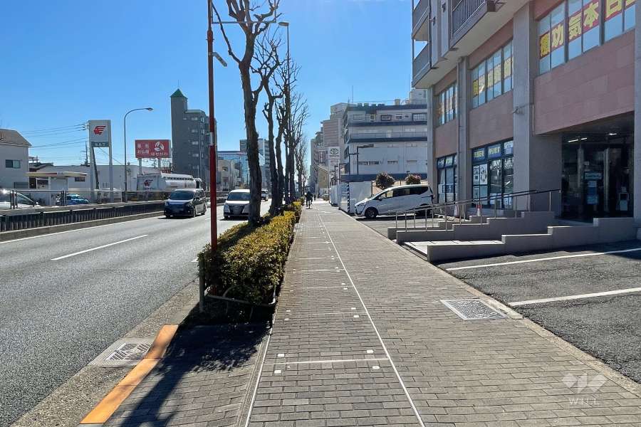 敷地東側の前面道路（北側から）