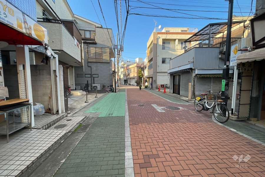 敷地東側の前面道路（南側から）