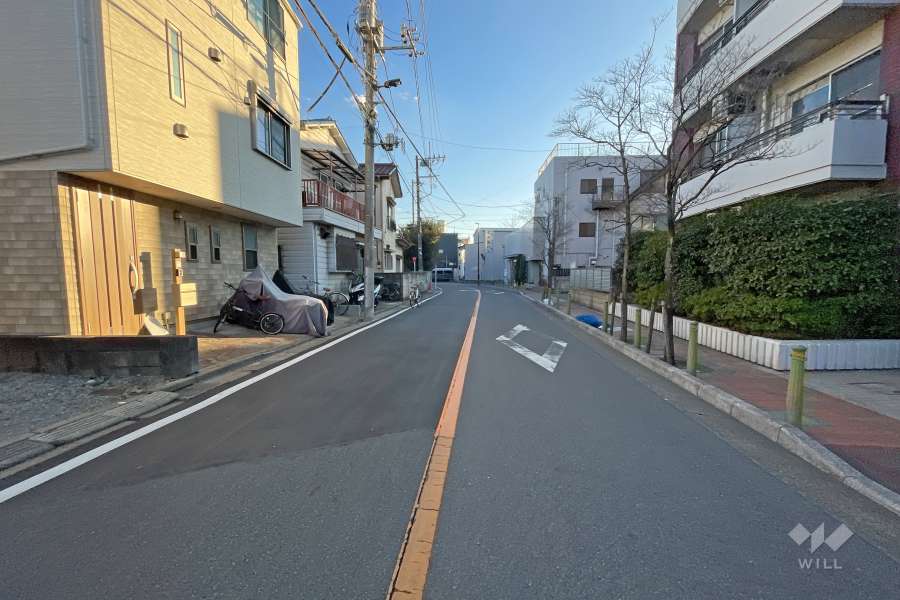 敷地東側の前面道路（北側から）
