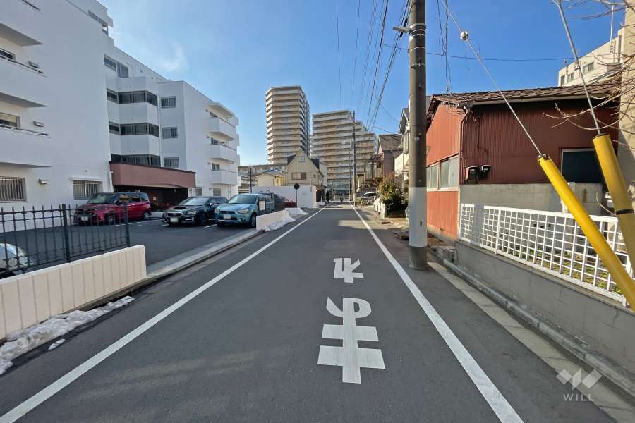 敷地北側の前面道路（東側から）