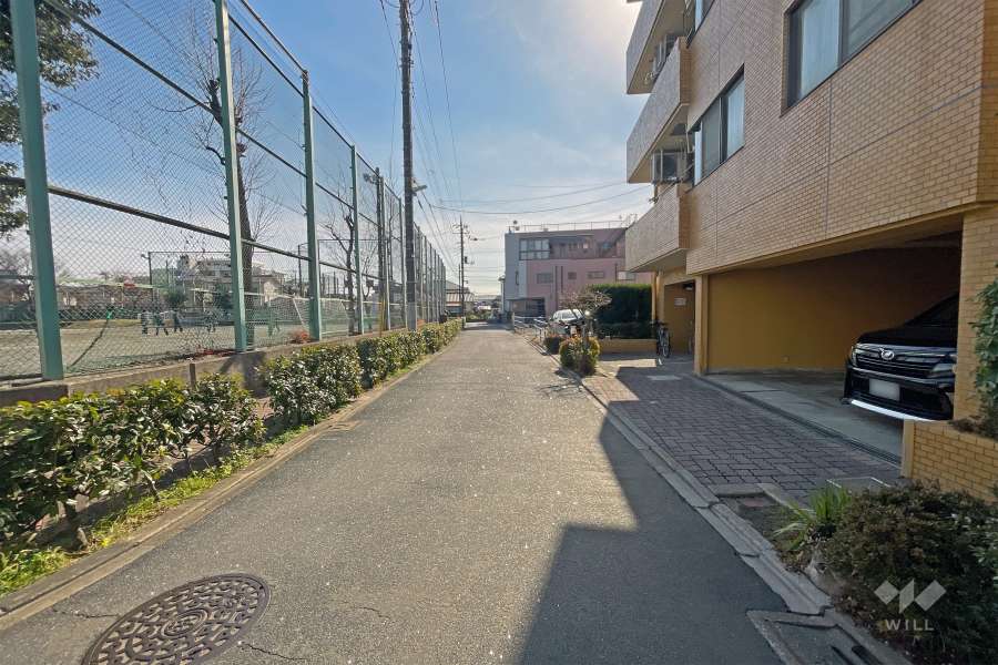 敷地の南側前面道路（東側から）