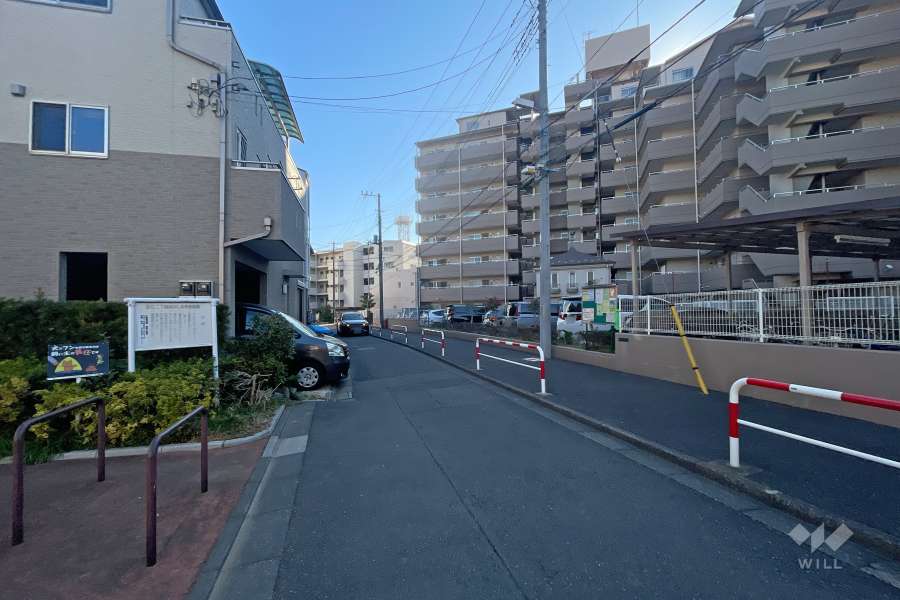 敷地北側の前面道路（西側から）