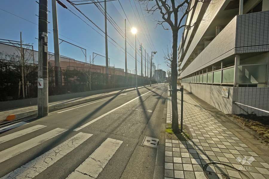 敷地南側の前面道路（東側から）