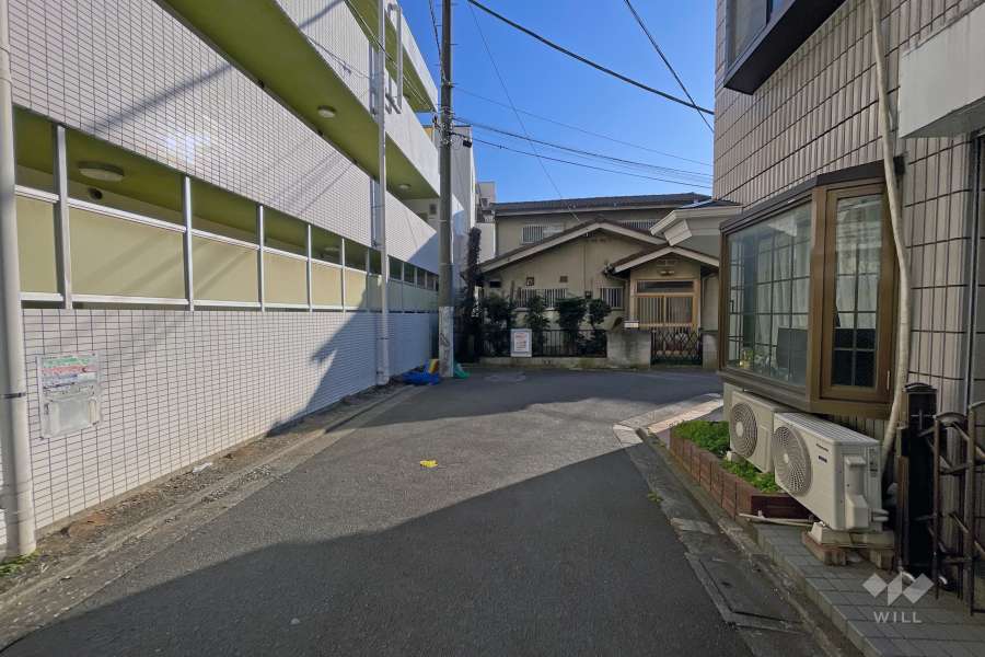 敷地の西側道路（北側から）