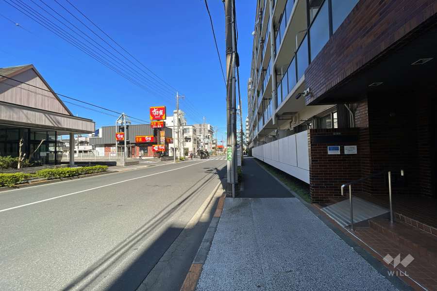 敷地西側の前面道路（南側から）