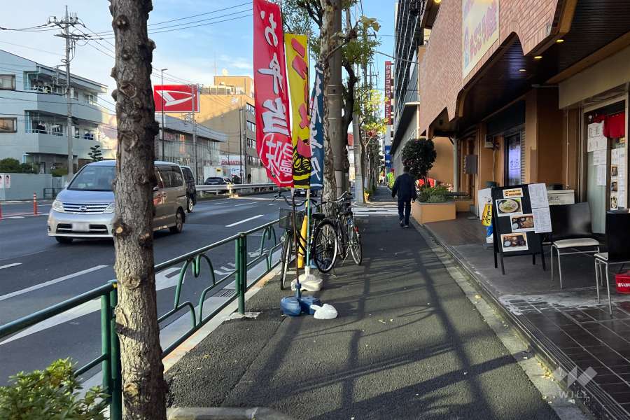 敷地北側の前面道路（西側から）