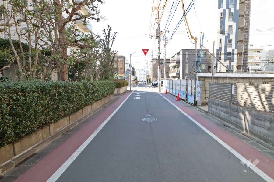 敷地北側の前面道路（東側から）