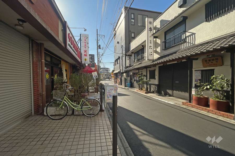 敷地東側の前面道路（北側から）