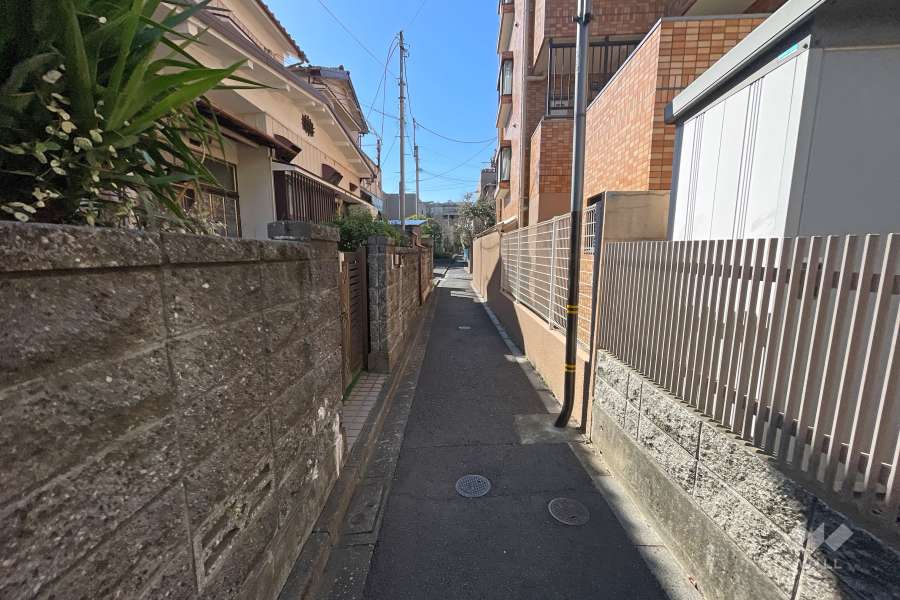 敷地南側の前面道路（東側から）