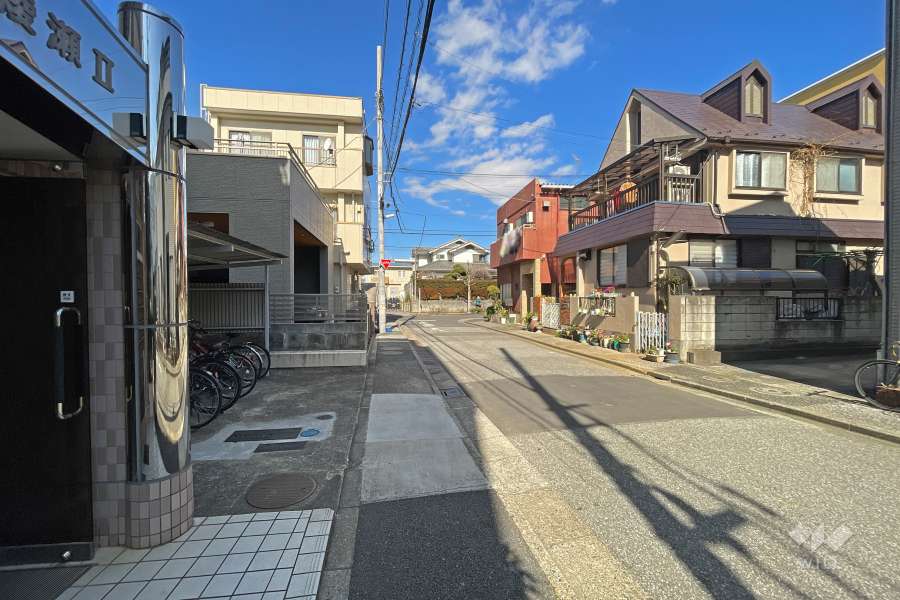 敷地東側の前面道路（南側から）
