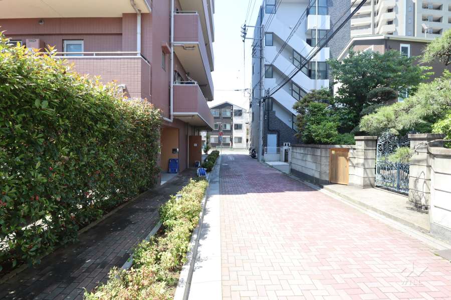 敷地北西側の前面道路