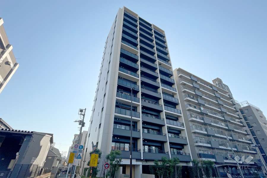 レーベン北千住エアクロスタワーの外観（北西側から）