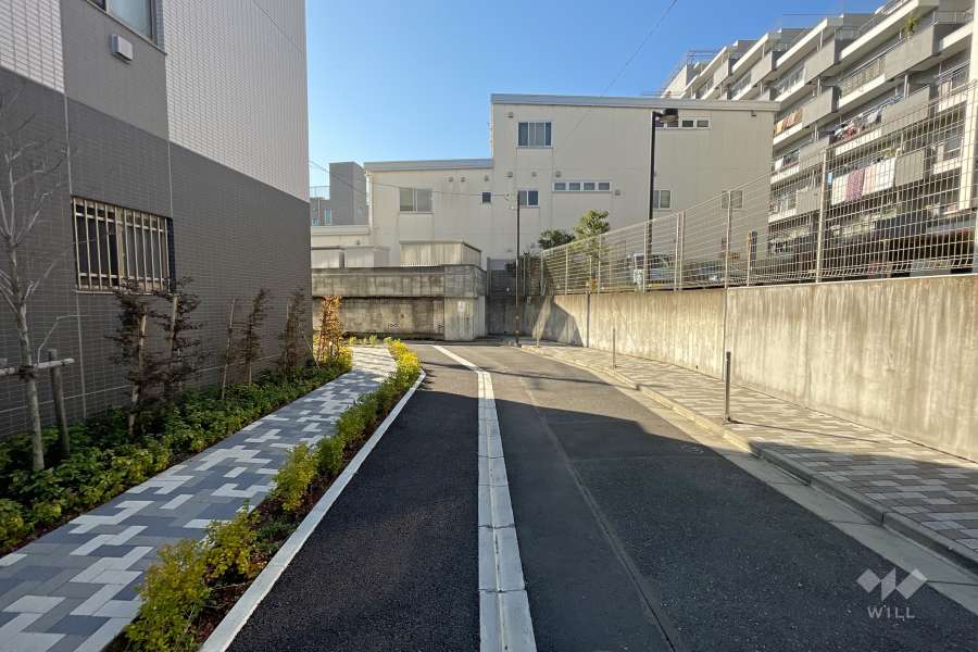 敷地の東側前面道路（北側から）