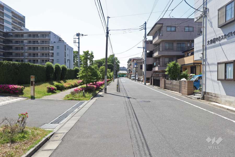 敷地北側の前面道路（東側から）