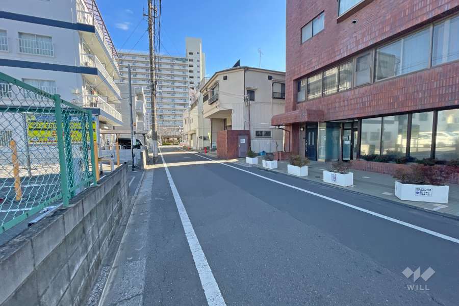 敷地北側の前面道路（西側から）