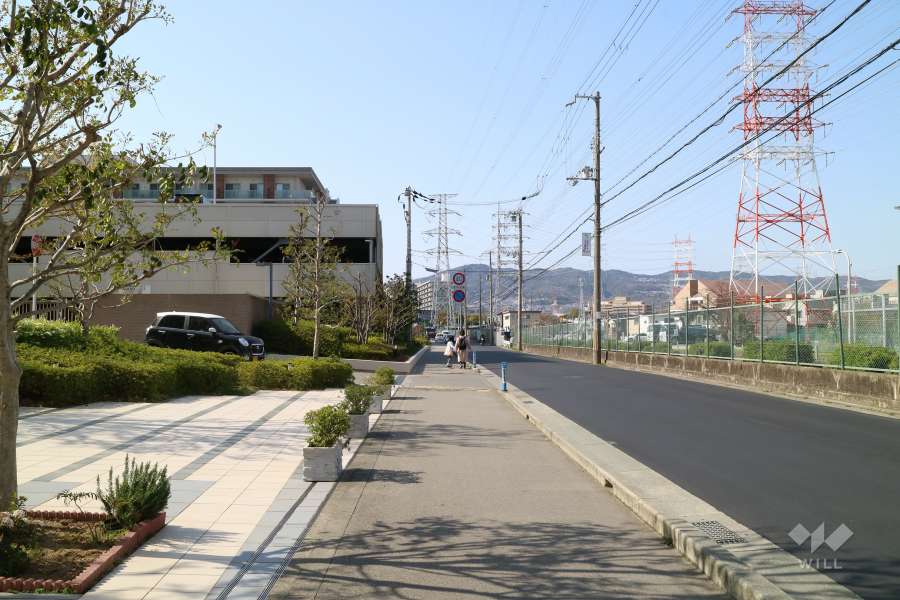 敷地東側の前面道路