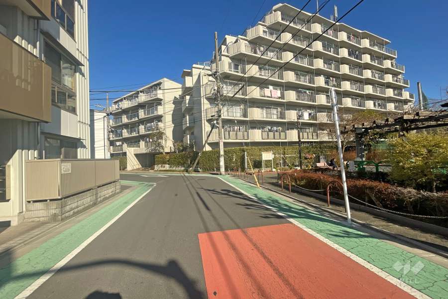 敷地西側の前面道路（南側から