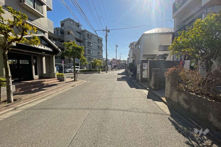 敷地東側の前面道路