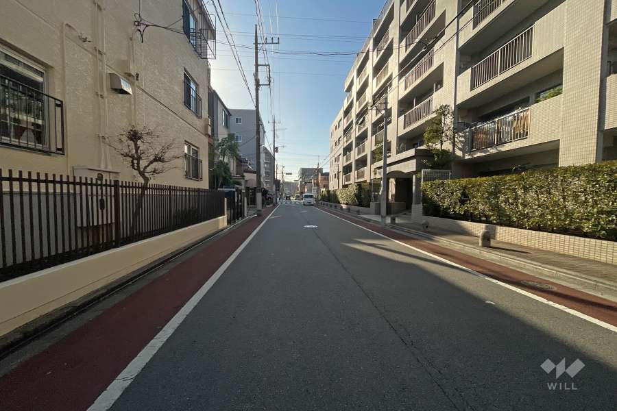 敷地北側の前面道路（東側から）