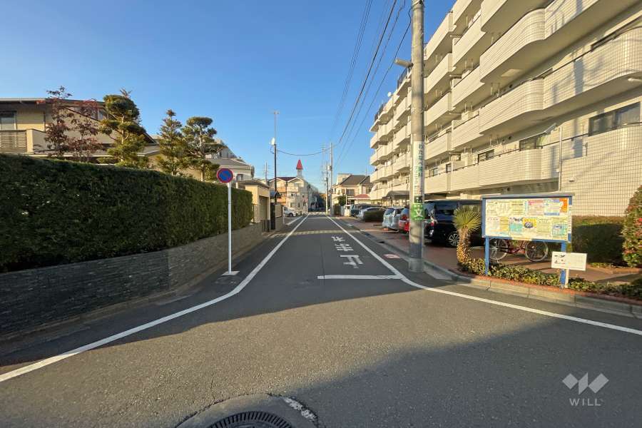 敷地西側の前面道路（南側から）