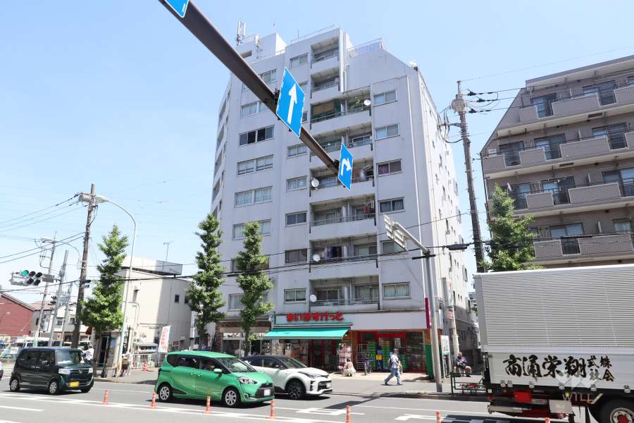 亀有中川マンションの外観(南西側から)　