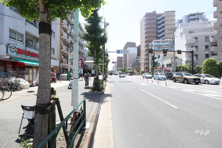 敷地西側の前面道路　　