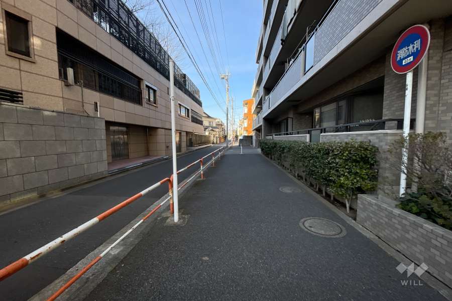 敷地の南側前面道路（東側から）
