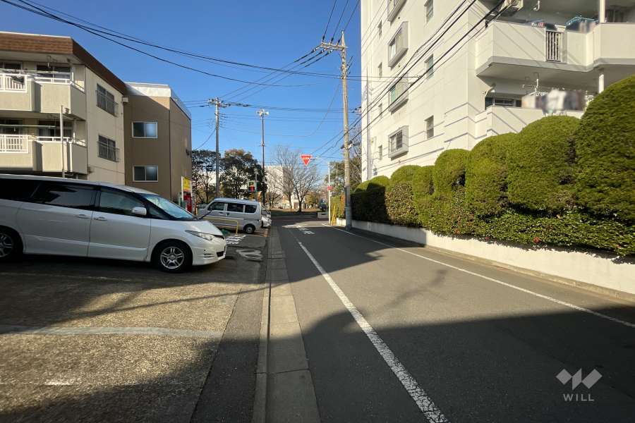敷地の西側前面道路（南側から）