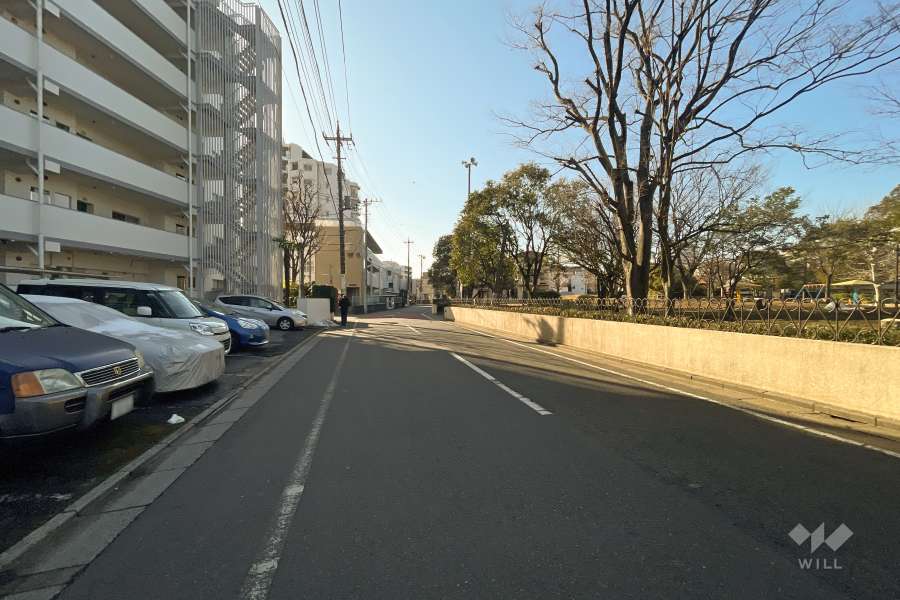 敷地の北側前面道路（東側から）