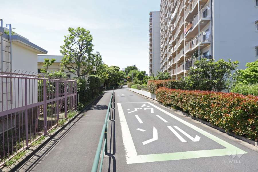 敷地南側の前面道路（東側から）