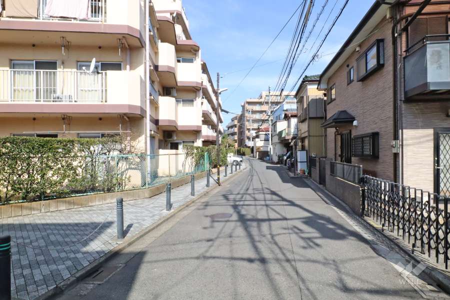 敷地西側の前面道路（南側から）