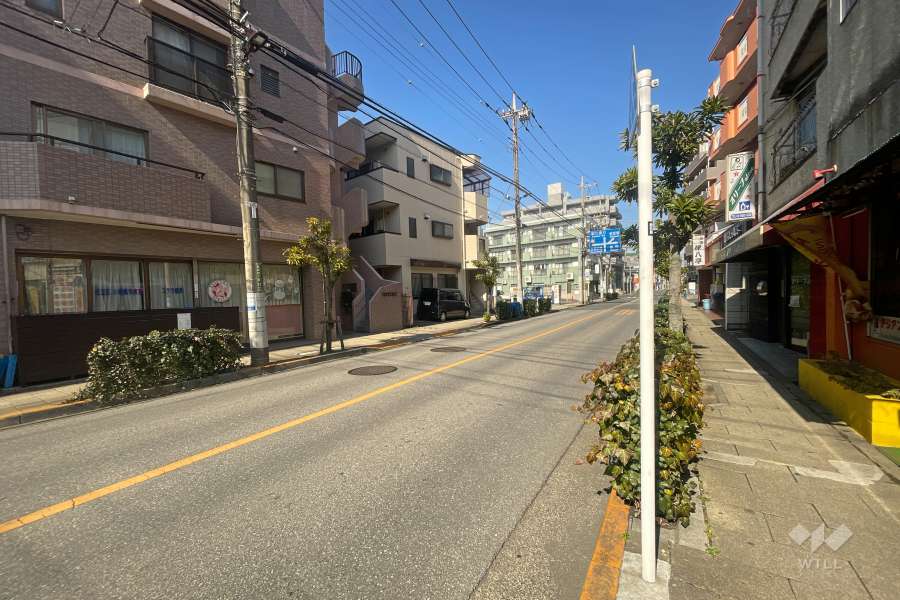 敷地西側の前面道路