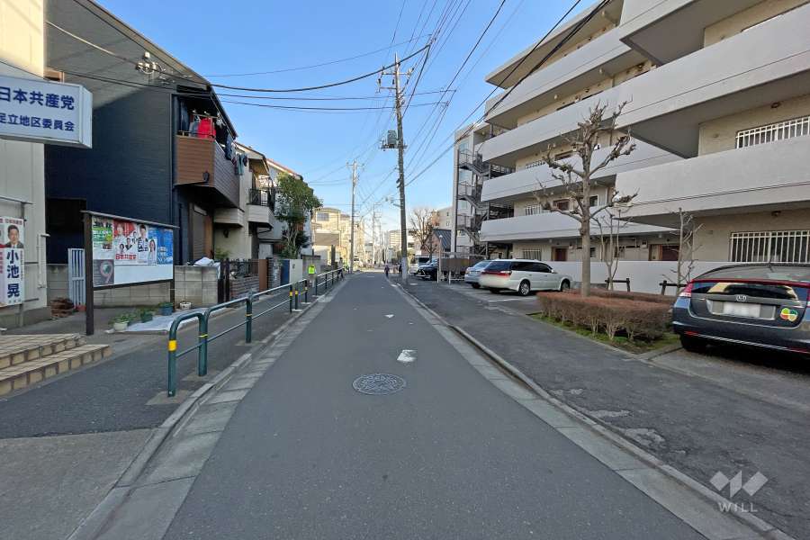 敷地北側の前面道路（西側から）