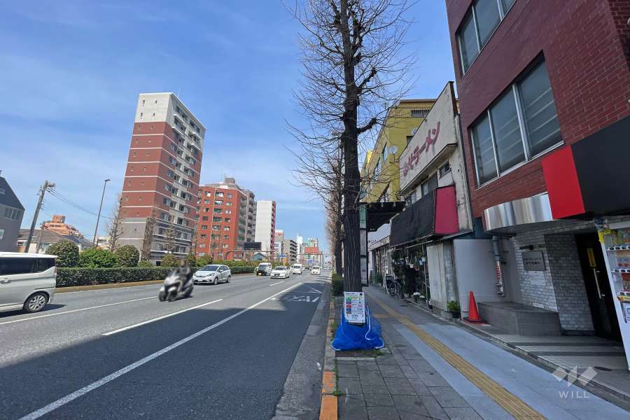 敷地西側の前面道路（南側から）