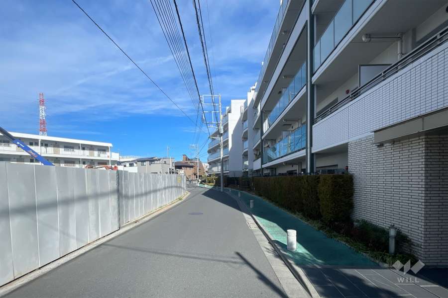 敷地の南側前面道路（東側から）