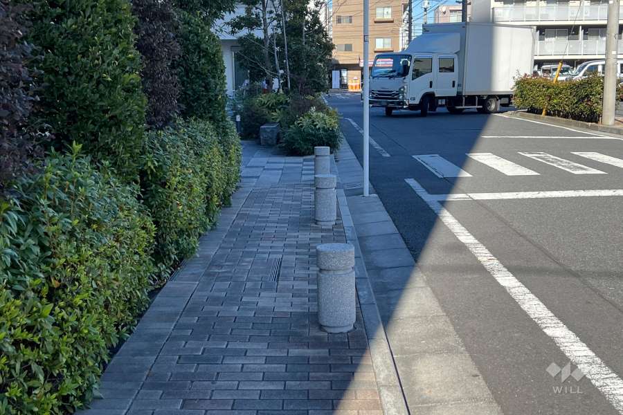 敷地の東側前面道路（南側から）