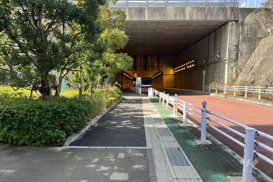 敷地の北側前面道路（東側から）